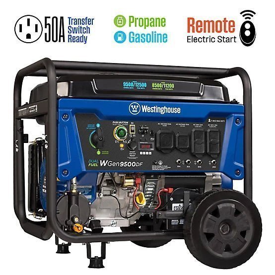 1527173.jpg Westinghouse 12,500/9,500-Watt Dual-Fuel Portable Generator, Electric Start, Transfer Switch Ready - Image 1