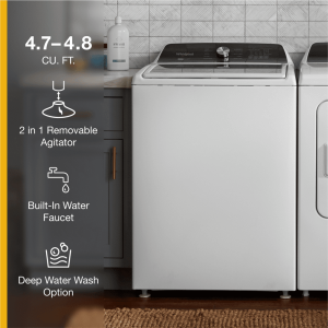Whirlpool WTW5057LW 4.7 – 4.8 Cu. ft. Top Load Washer w/ Removable Agitator - Image 3