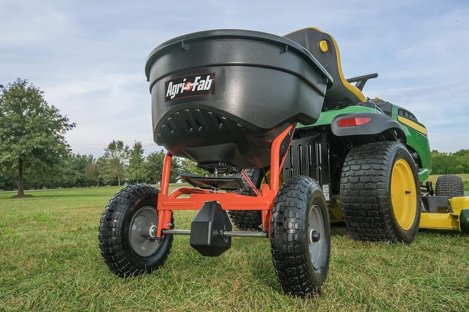 910BCknUgHL._AC_SL1500-1.jpg Agri-Fab 45-0543 Tow-Behind 100 lb Lawn & Garden Spiker Seeder Spreader - Image 1