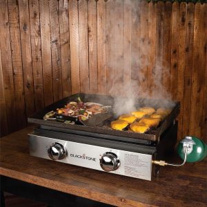 Blackstone 22″ Portable Tabletop Griddle – Dual Burner Flat Top Grill, 24,000 BTU Propane with Stainless Steel Faceplate & Rear Grease System - Image 6